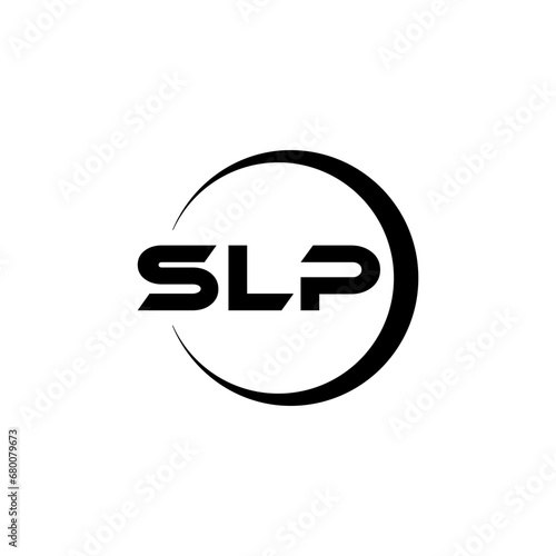 SLP letter logo design with white background in illustrator, cube logo, vector logo, modern alphabet font overlap style. calligraphy designs for logo, Poster, Invitation, etc. photo