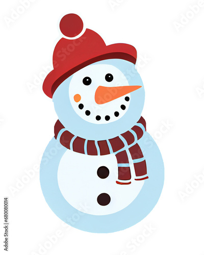 Friendly Snowman, Isolated PNG