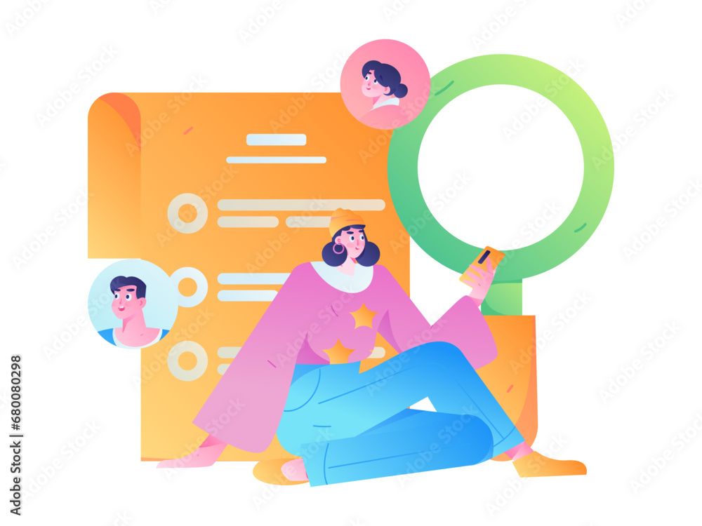 Person interviewing for job flat vector concept operation hand drawn illustration
Person interviewing for job flat vector concept operation hand drawn illustration