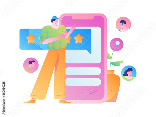 Person interviewing for job flat vector concept operation hand drawn illustration
