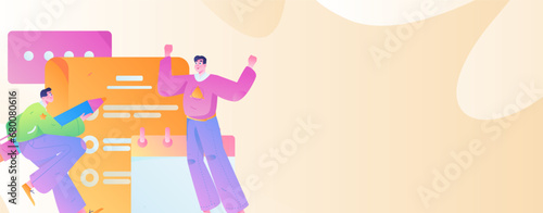 Person interviewing for job flat vector concept operation hand drawn illustration
