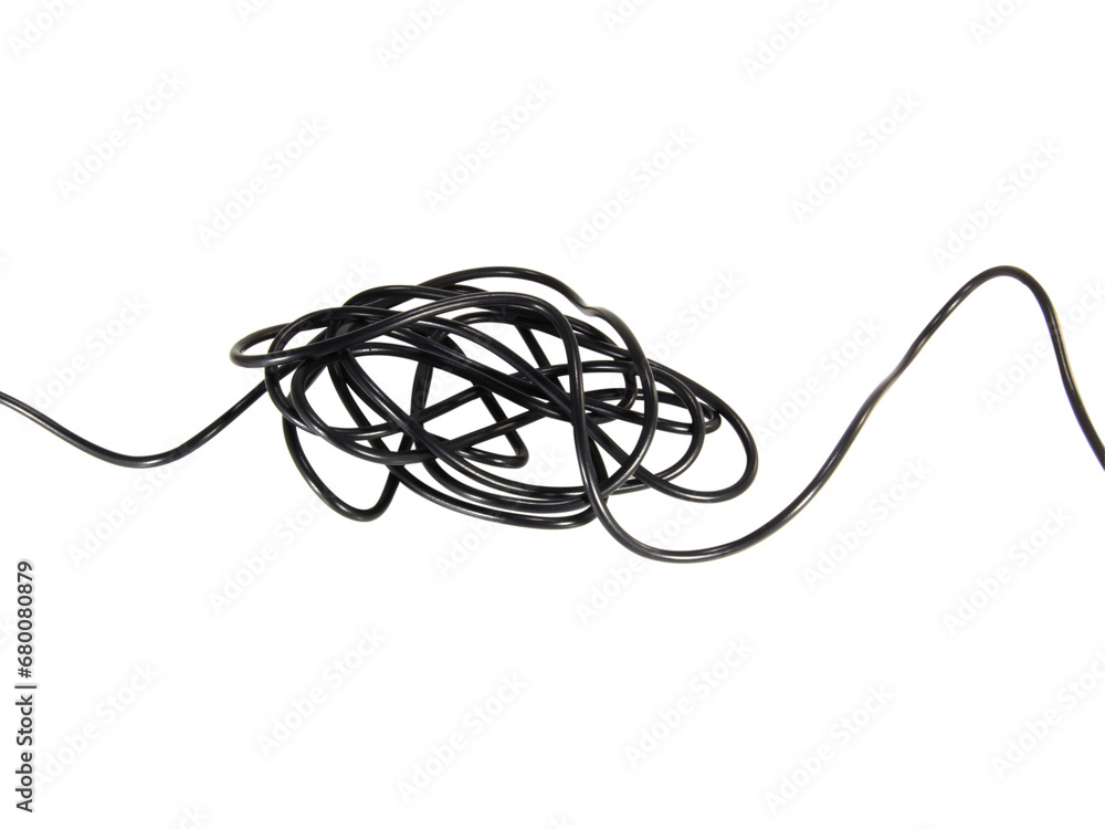 black wire cable of usb and adapter isolated on white background.Electronic Connector.Selection focus. black wire cable of usb and adapter isolated on white background.Electronic Connector.Selection focus.