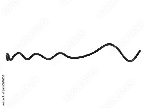 black wire cable of usb and adapter isolated on white background.Electronic Connector.Selection focus.