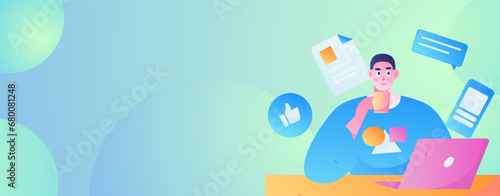 Person interviewing for job flat vector concept operation hand drawn illustration
