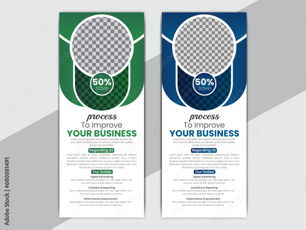 Creative Business Corporate Roll Up Banner Design Template with 2 color variations Creative Business Corporate Roll Up Banner Design Template with 2 color variations
