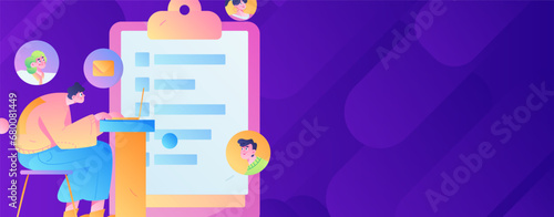 Person interviewing for job flat vector concept operation hand drawn illustration
