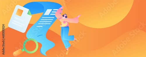 Person interviewing for job flat vector concept operation hand drawn illustration
