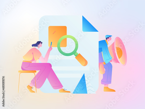 Person interviewing for job flat vector concept operation hand drawn illustration
