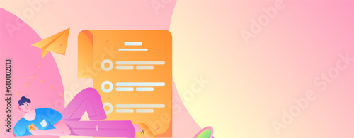 Person interviewing for job flat vector concept operation hand drawn illustration
