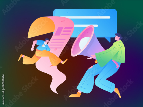 Person interviewing for job flat vector concept operation hand drawn illustration
