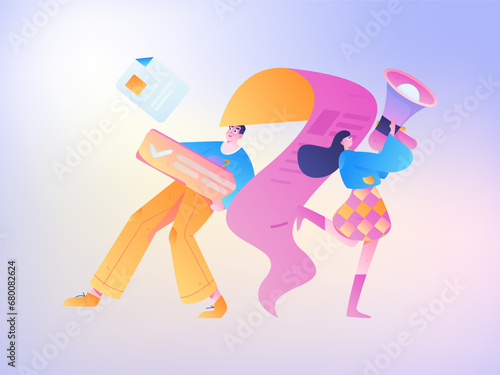 Person interviewing for job flat vector concept operation hand drawn illustration
