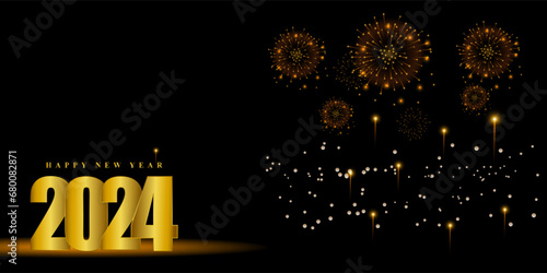 Vector illustration of Happy New Year social media feed template