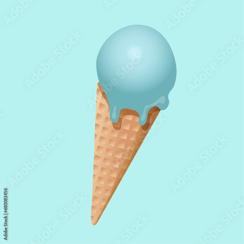 Ice -cream,blue  sundae, ice cream cone, sweet food, dessert, frozen 