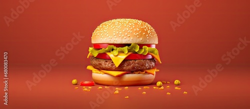 Mother s day celebration with burger as a symbol depicted through a burger shaped text on a color background Copy space image Place for adding text or design photo