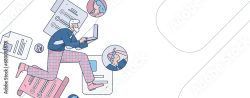 Person interviewing for job flat vector concept operation hand drawn illustration
