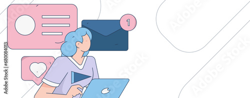 Person interviewing for job flat vector concept operation hand drawn illustration
