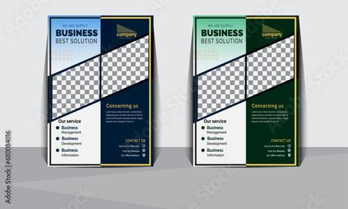 Corporate business flyer cover, best flyer design. Leaflet presentation. green and blow Pastel colors.