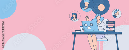 Person interviewing for job flat vector concept operation hand drawn illustration
