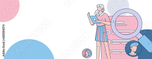 Person interviewing for job flat vector concept operation hand drawn illustration
