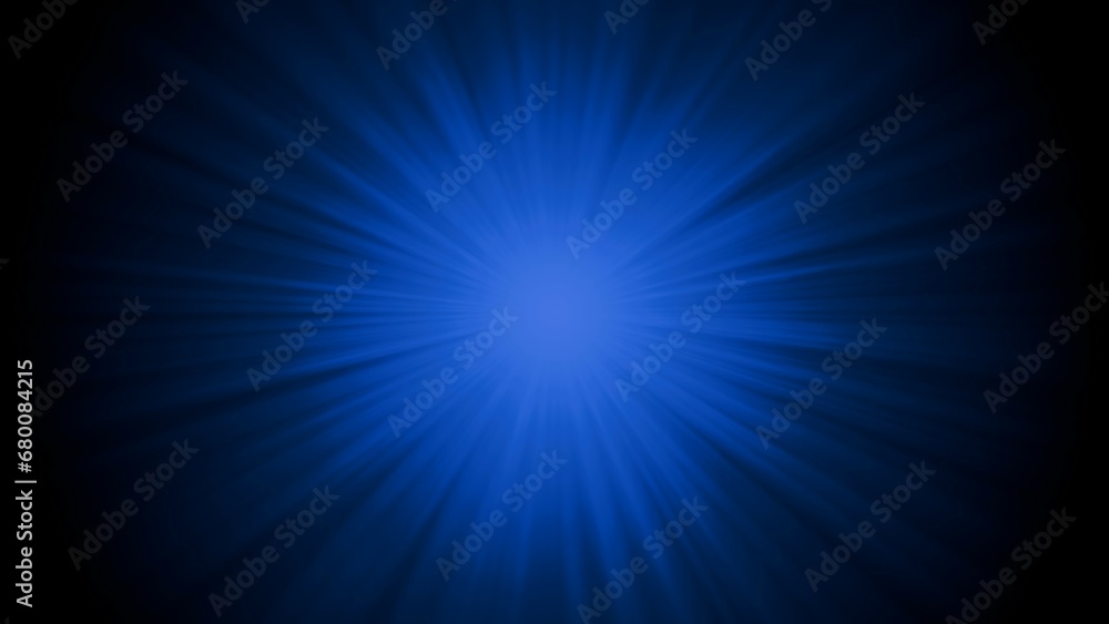 Fototapeta premium Dark blue studio background with light rays for product design or special overlay backdrop, glowing energy flare texture effects in photography