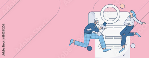 Person interviewing for job flat vector concept operation hand drawn illustration
