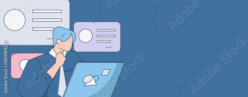 Person interviewing for job flat vector concept operation hand drawn illustration
