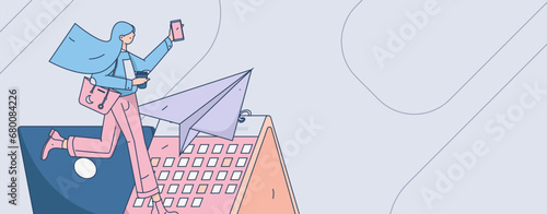 Person interviewing for job flat vector concept operation hand drawn illustration
