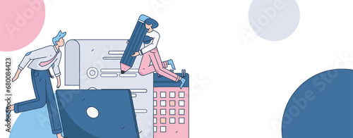 Person interviewing for job flat vector concept operation hand drawn illustration
