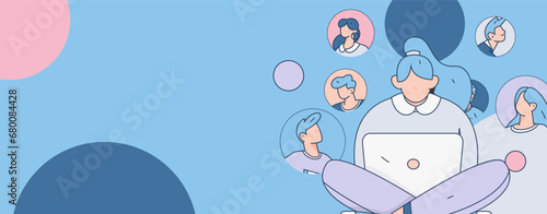 Person interviewing for job flat vector concept operation hand drawn illustration
