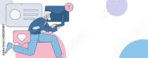 Person interviewing for job flat vector concept operation hand drawn illustration
