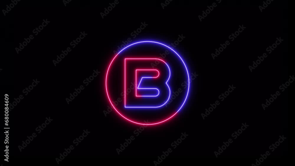 Neon font letter B . Animated neon alphabet, neon font, neon text, neon letter Neon font letter B . Animated neon alphabet, neon font, neon text, neon letter