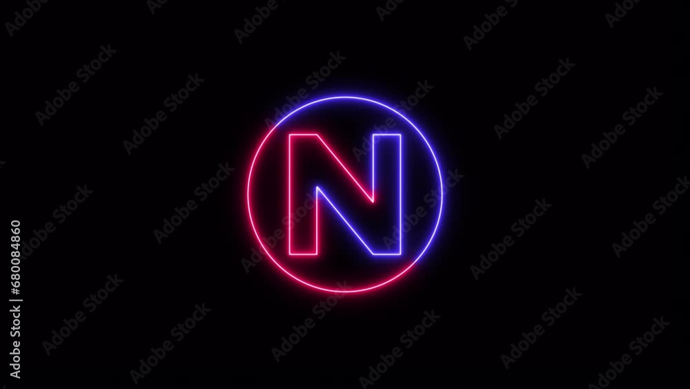 Neon font letter N. Animated neon alphabet, neon font N, neon text N, neon letter N Neon font letter N. Animated neon alphabet, neon font N, neon text N, neon letter N