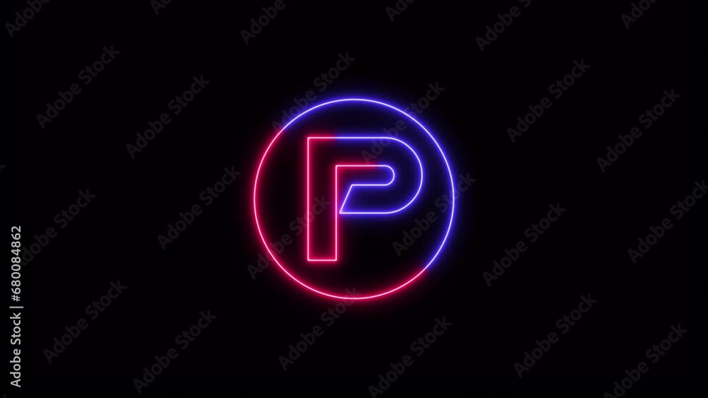 Neon font letter P. Animated neon alphabet, neon font P, neon text P, neon letter P Neon font letter P. Animated neon alphabet, neon font P, neon text P, neon letter P