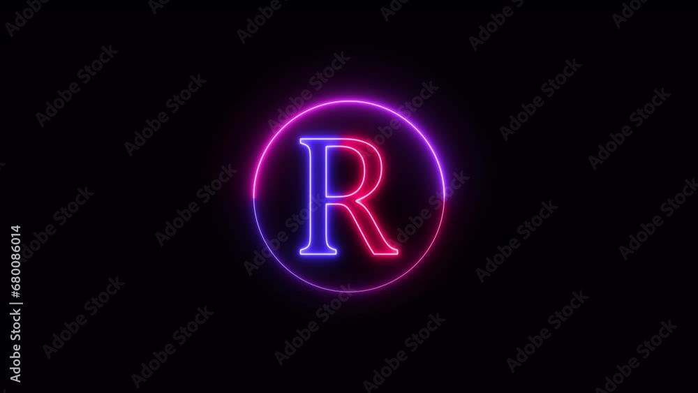 Neon font letter R. Animated neon alphabet, neon font R, neon text R, neon letter R Neon font letter R. Animated neon alphabet, neon font R, neon text R, neon letter R