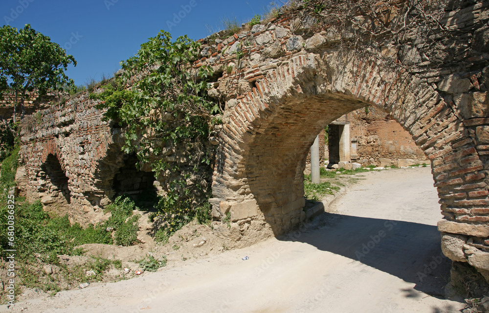 Byzantine Aqueducts in Iznik, Bursa, Turkey.
