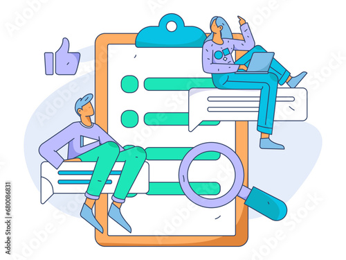 Person interviewing for job flat vector concept operation hand drawn illustration
