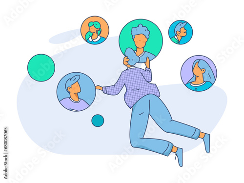 Person interviewing for job flat vector concept operation hand drawn illustration
