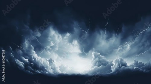Storm clouds with lightning photo