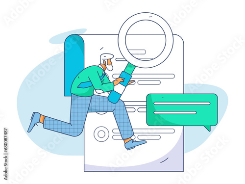 Person interviewing for job flat vector concept operation hand drawn illustration
