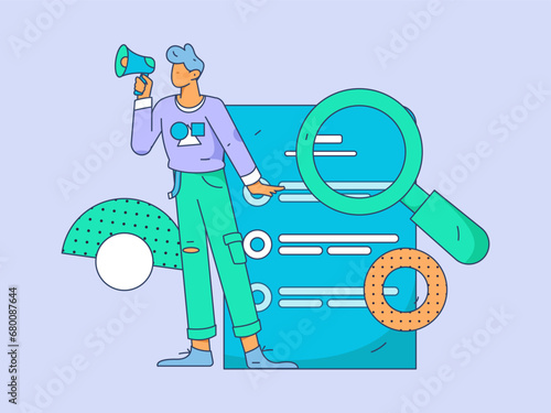 Person interviewing for job flat vector concept operation hand drawn illustration
