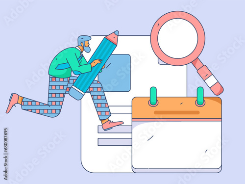 Person interviewing for job flat vector concept operation hand drawn illustration
