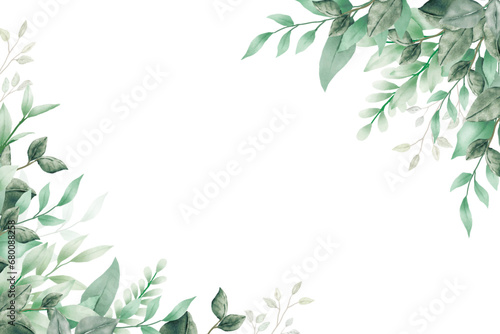 Presentation Background with tropical leaf plant on white background vector design. With copy space area. 