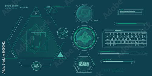 Design elements for infographic of big data.