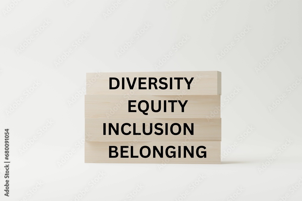 DEIB Diversity Equity Inclusion Belonging word. White background. Multicultural business and education. 3D rendering DEIB Diversity Equity Inclusion Belonging word. White background. Multicultural business and education. 3D rendering