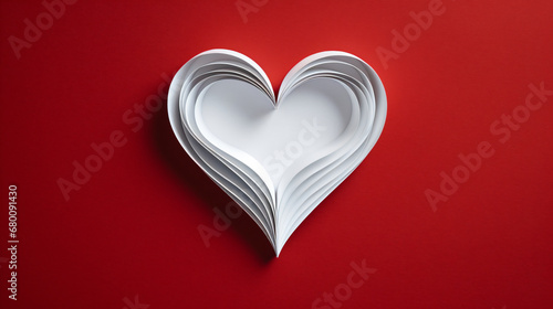 Valentine's Day Card Paper Cut Out Heart 