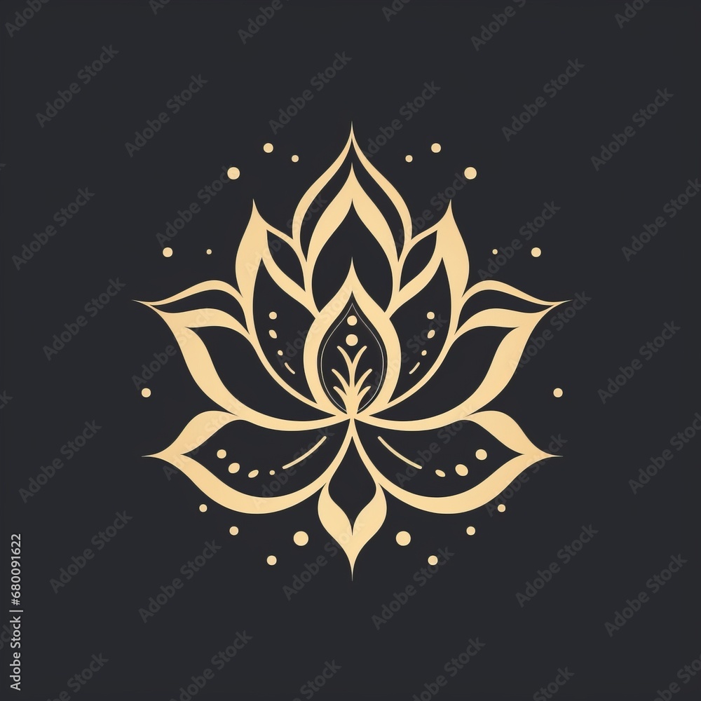 Minimalistic mandala design inspired by lotus blossom. Generative AI Minimalistic mandala design inspired by lotus blossom. Generative AI