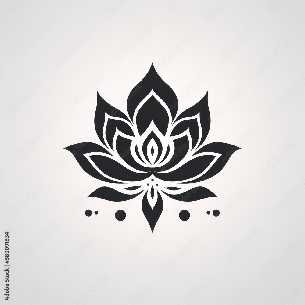 Minimalistic mandala design inspired by lotus blossom. Generative AI Minimalistic mandala design inspired by lotus blossom. Generative AI