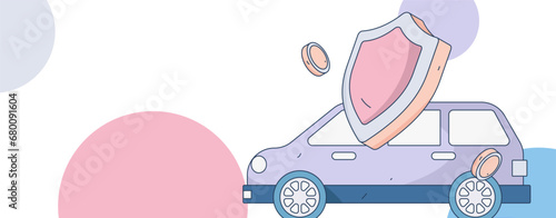 Buy insurance for car flat character vector concept operation illustration
