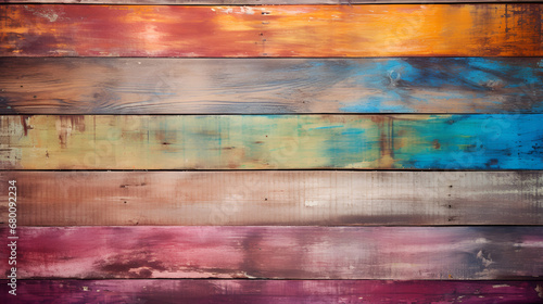 Wooden fence painted in a lively rainbow palette,Elevating Outdoor Aesthetics: Embracing Joyful Vibrancy with a Lively Rainbow-Painted Wooden Fence 