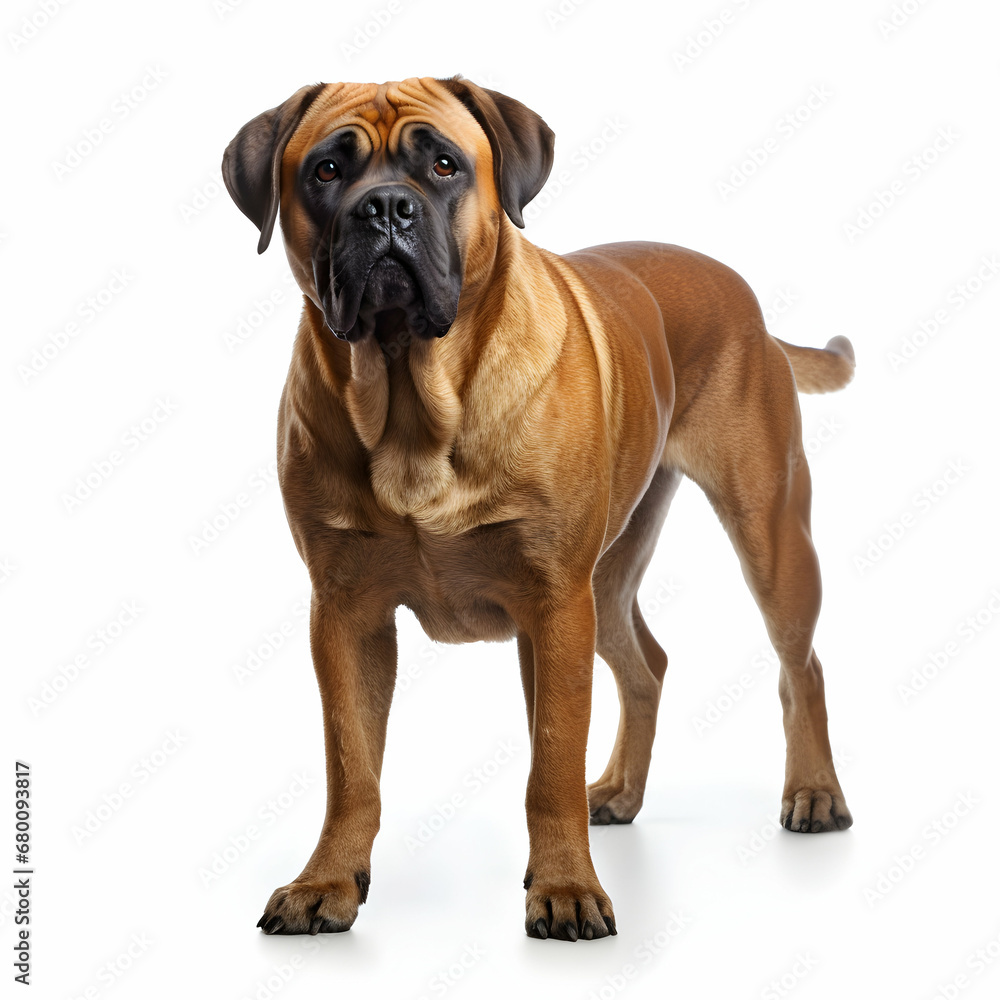 Canario dog walking isolate on white background, generative ai Canario dog walking isolate on white background, generative ai